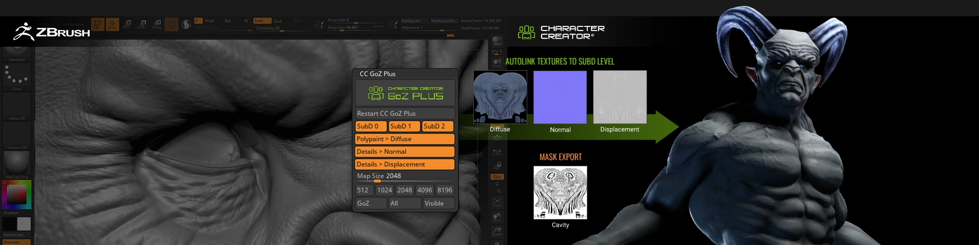 Sent the character back to CC5 using theGoZ plugin 