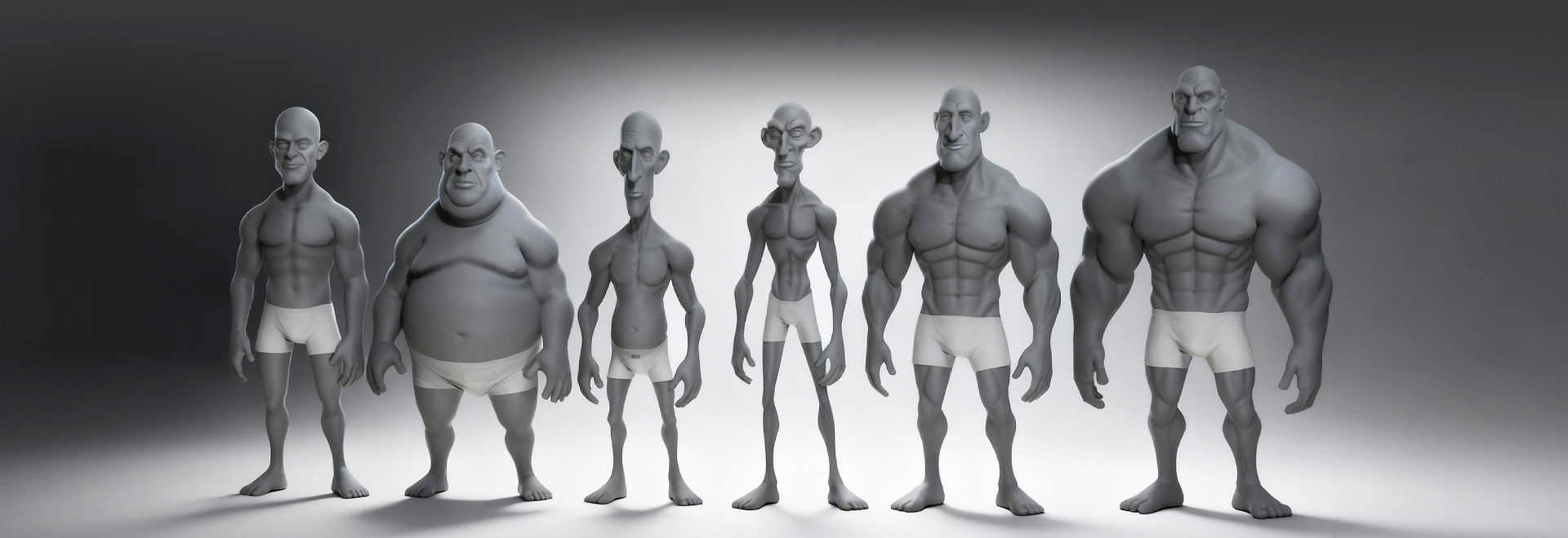 cartoon character-body shapes in clothes