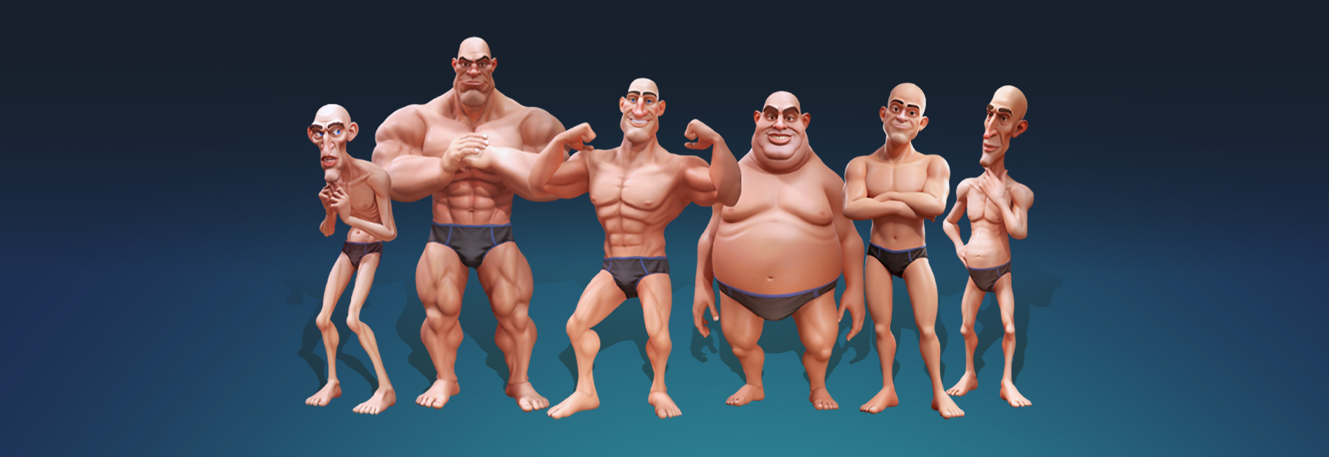 cartoon character-body shapes in clothes