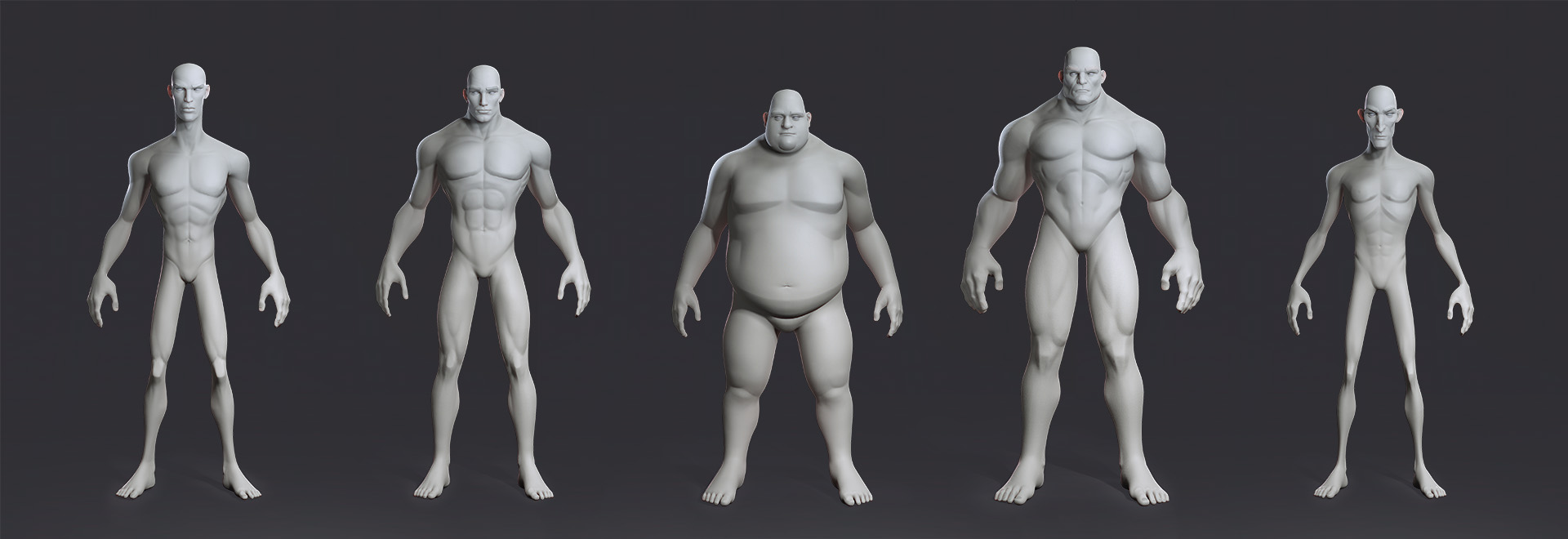 cartoon character-body shapes in clothes