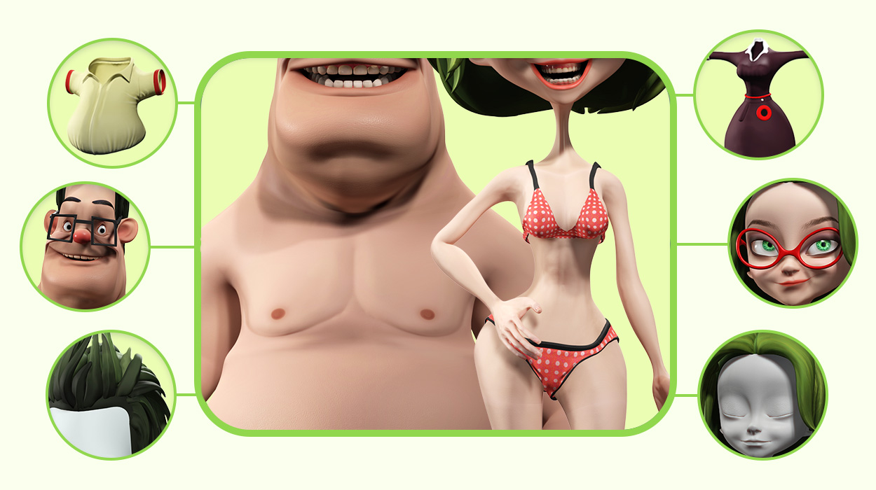 cartoon character-high quality components