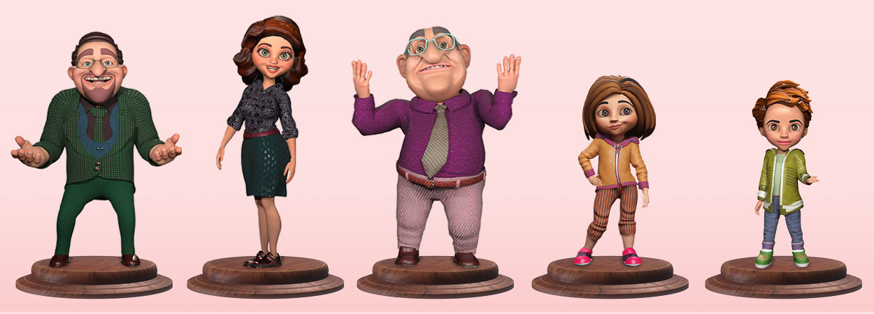 cartoon character-body shapes in clothes