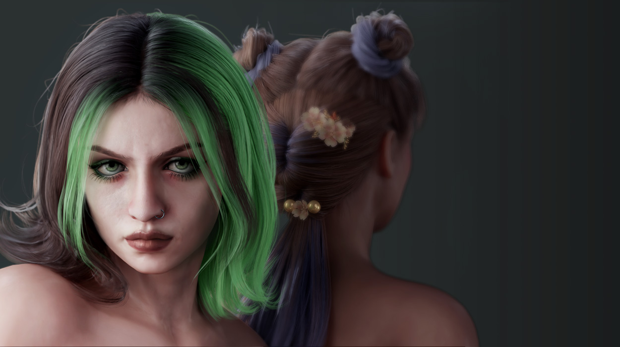 3D Hair - Hair Builder 2 -eGirl