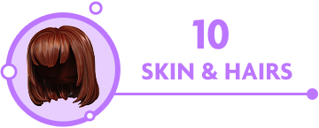 cartoon character -skin and hair
