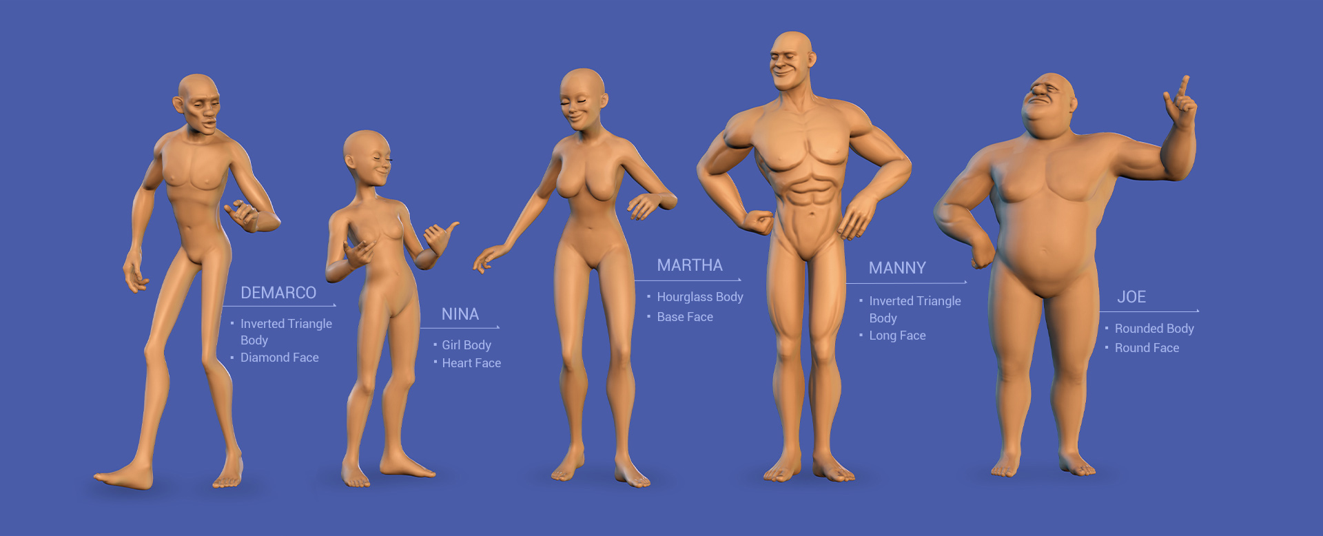 adventure figures set-body morphs