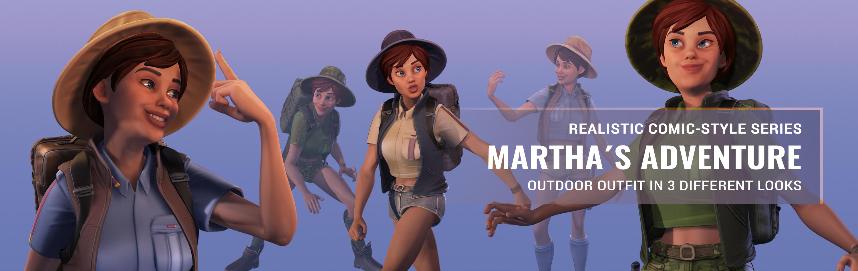 3d Adventure Outfits and Gears Combo-Martha
