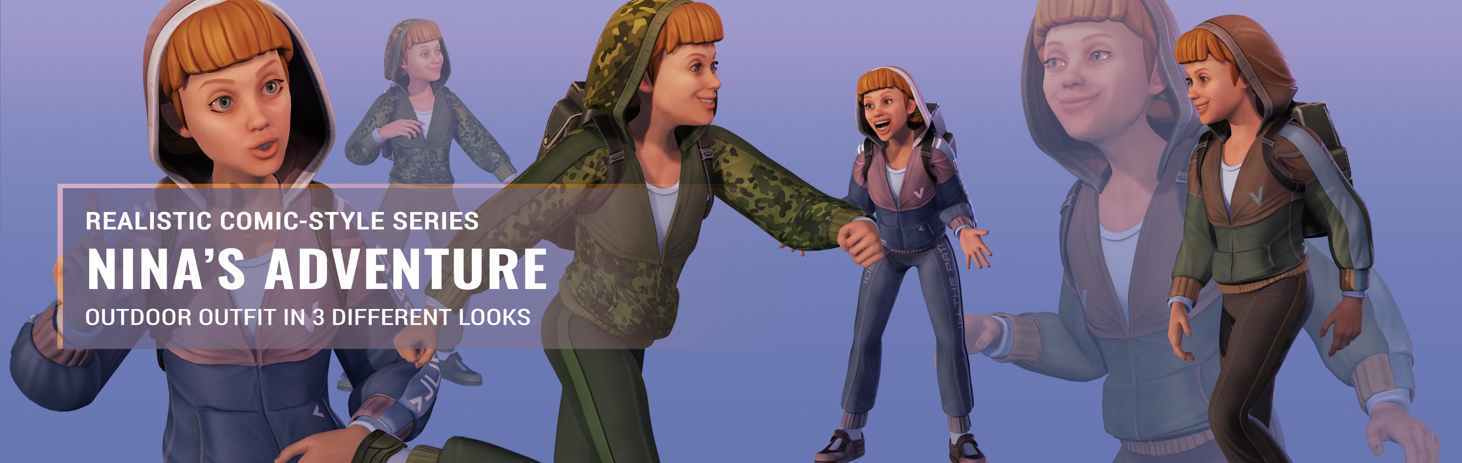 3d Adventure Outfits and Gears Combo-Nina