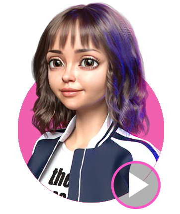 doll character-Emily-facial expression video