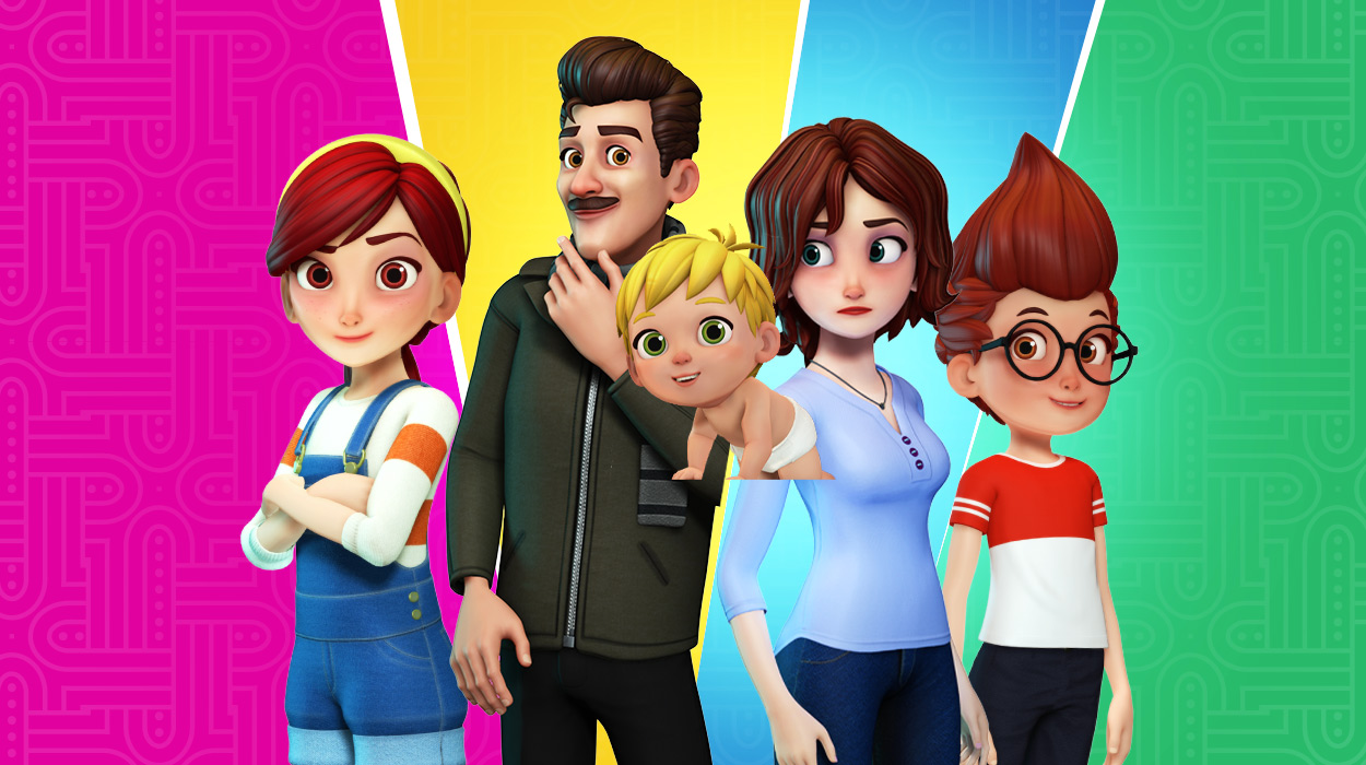 cartoon character - family members