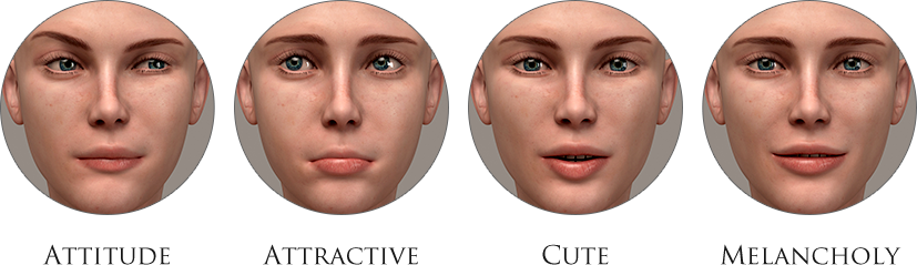poses-female facial expressions-icons