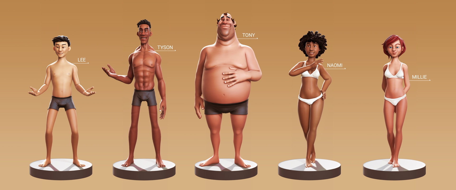 cartoon characte-55 Full Body Skin Presets
