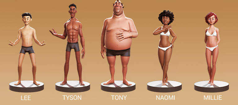 cartoon characte-5 Full Body Skin Presets