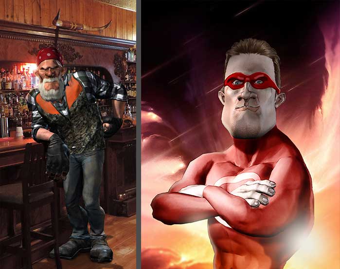 3D characters with Cartoon Face