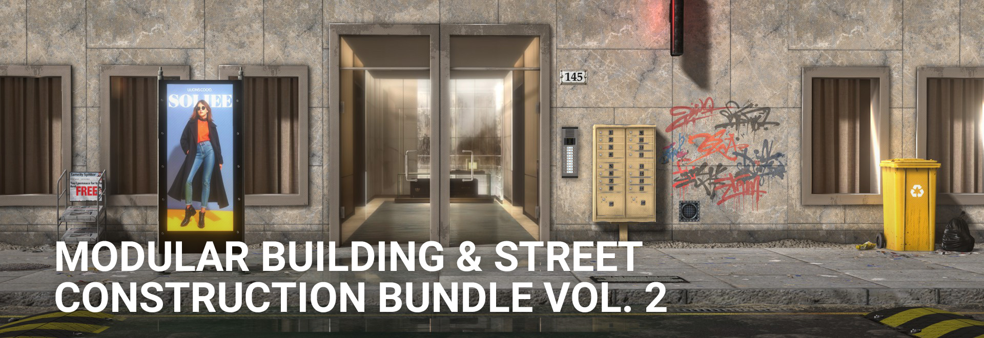 Modular Building Construction and Urban Projects Bundle with buildings, decals, and accessories