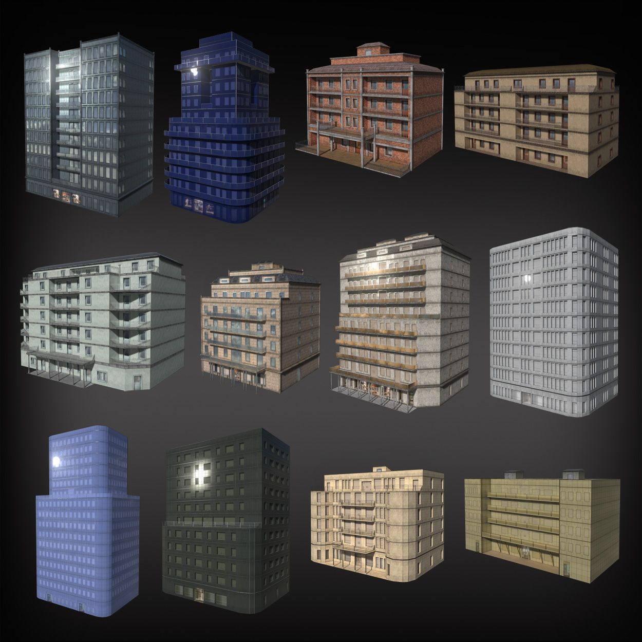 12 modular modern building styles for iClone urban environments