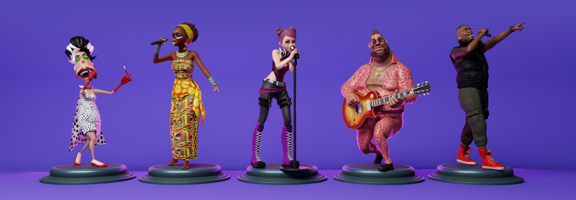 Recommend 3D Characters for Rock Singer Animation 