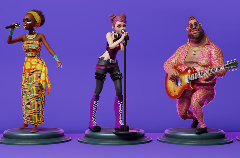 Recommend 3D Characters for Rock Singer Animation 