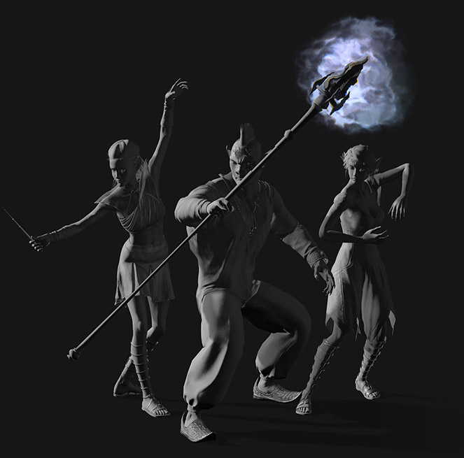 magical moves - long staff - magic wand - bare hand