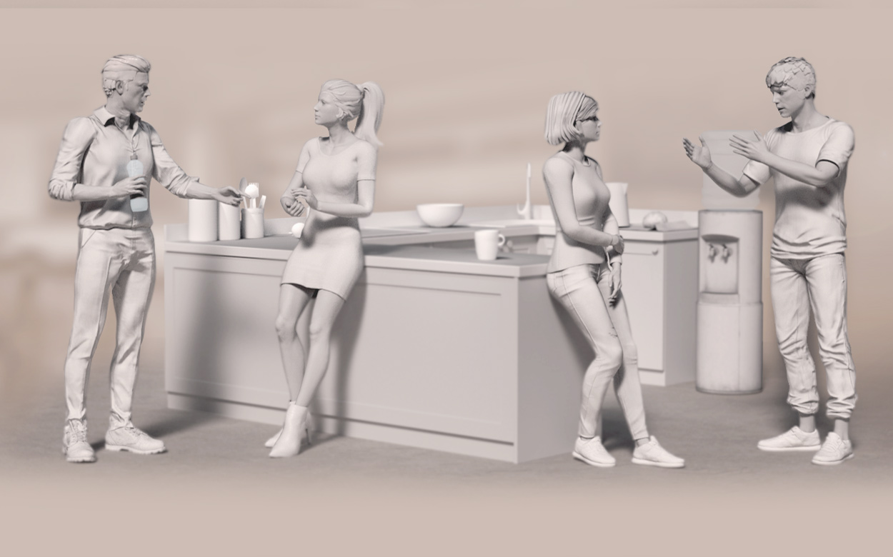 3d office pose - pantry room