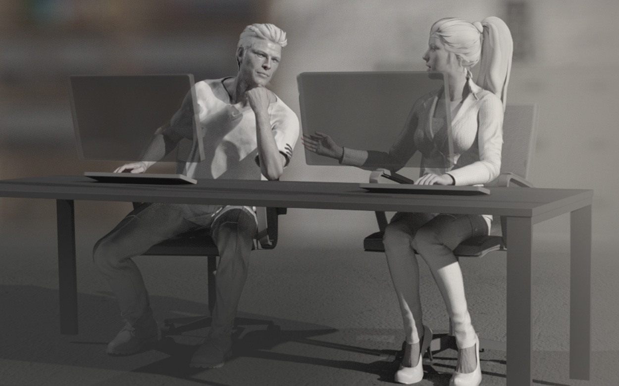 office animation - working