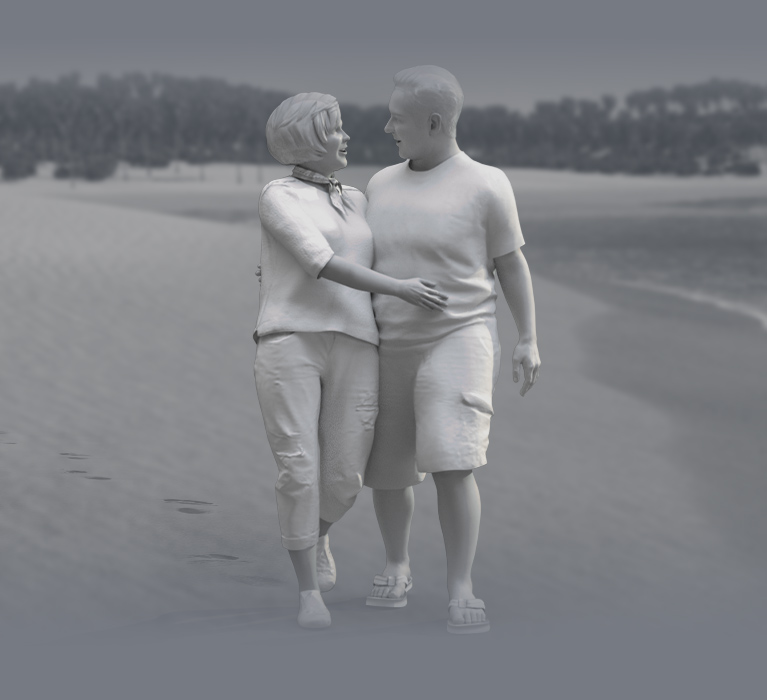 Lover animation - dating and strolling