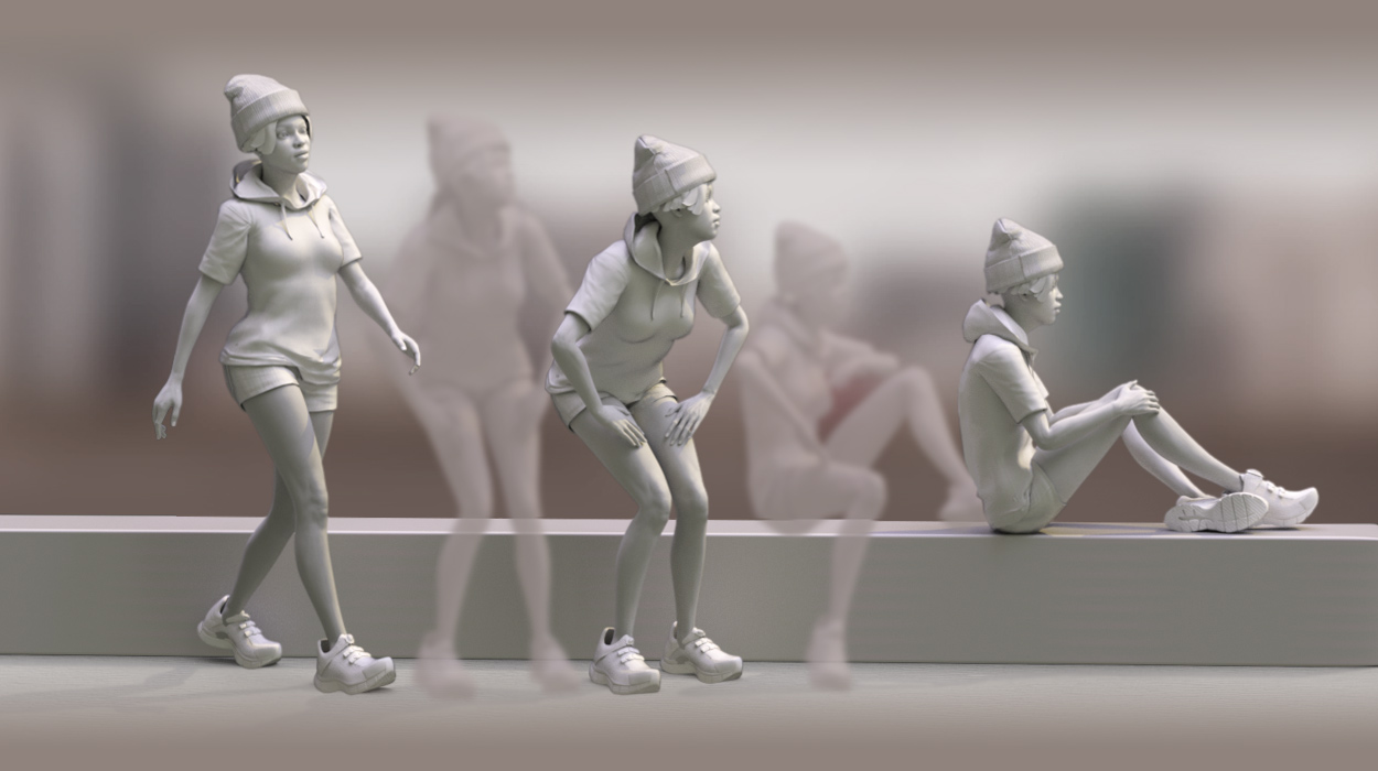 3d teenager motion-seamless blending