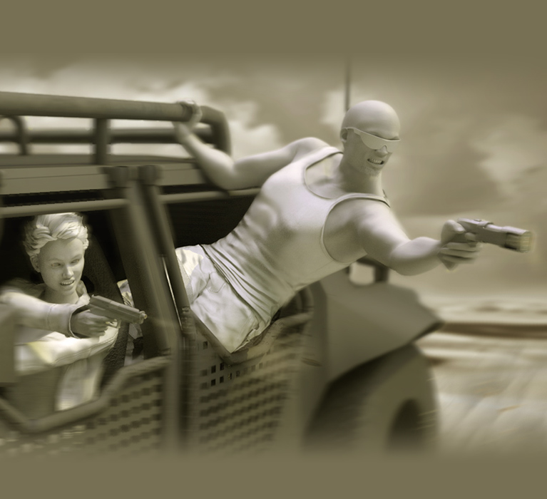 stunt driving-attack from car