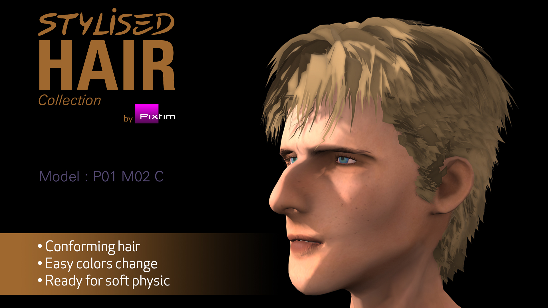 Stylized Male Hair 02