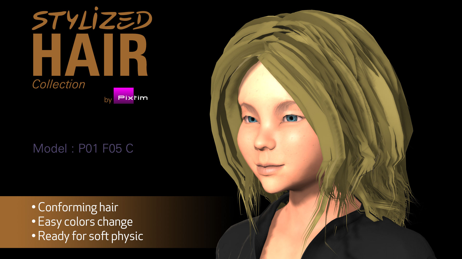 Stylized Female Hair 05