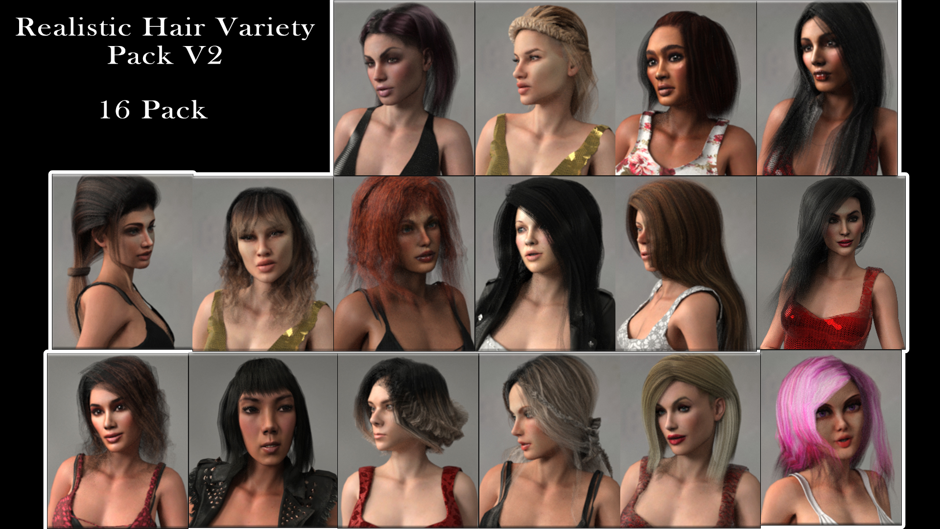 Realistic Hair Variety Pack V2 (16 Pack)