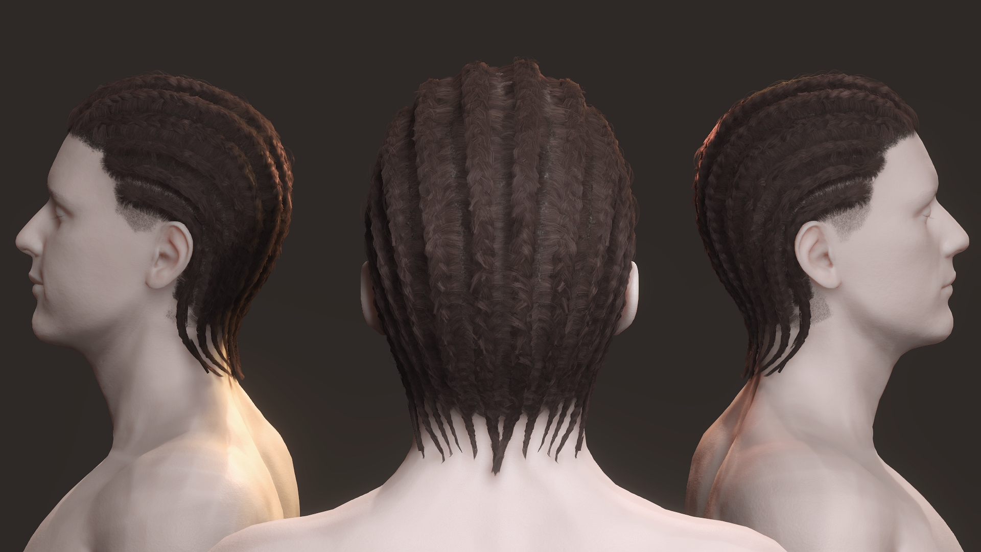 Male Braids Hair - Character Creator/Hair - Reallusion Content Store
