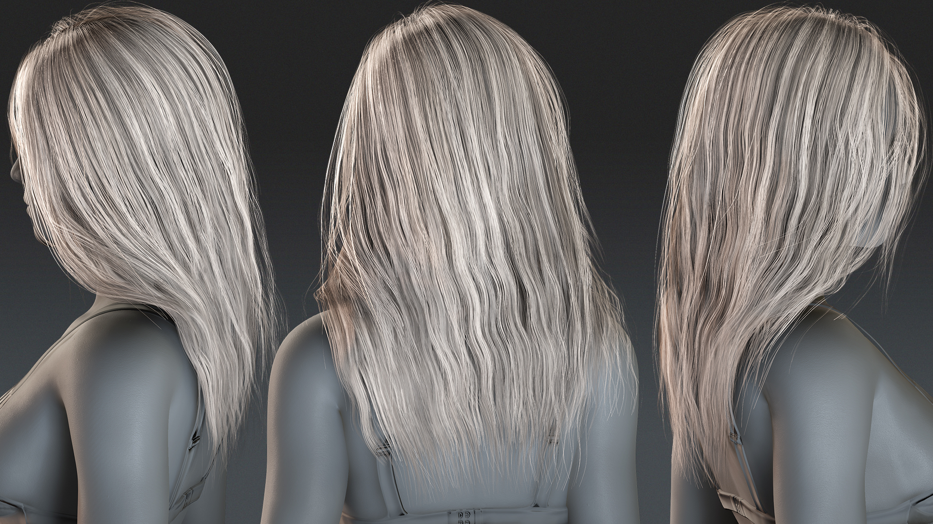 Mod Bangs Long Side Bangs Hair - Character Creator/Hair - Reallusion Content Store