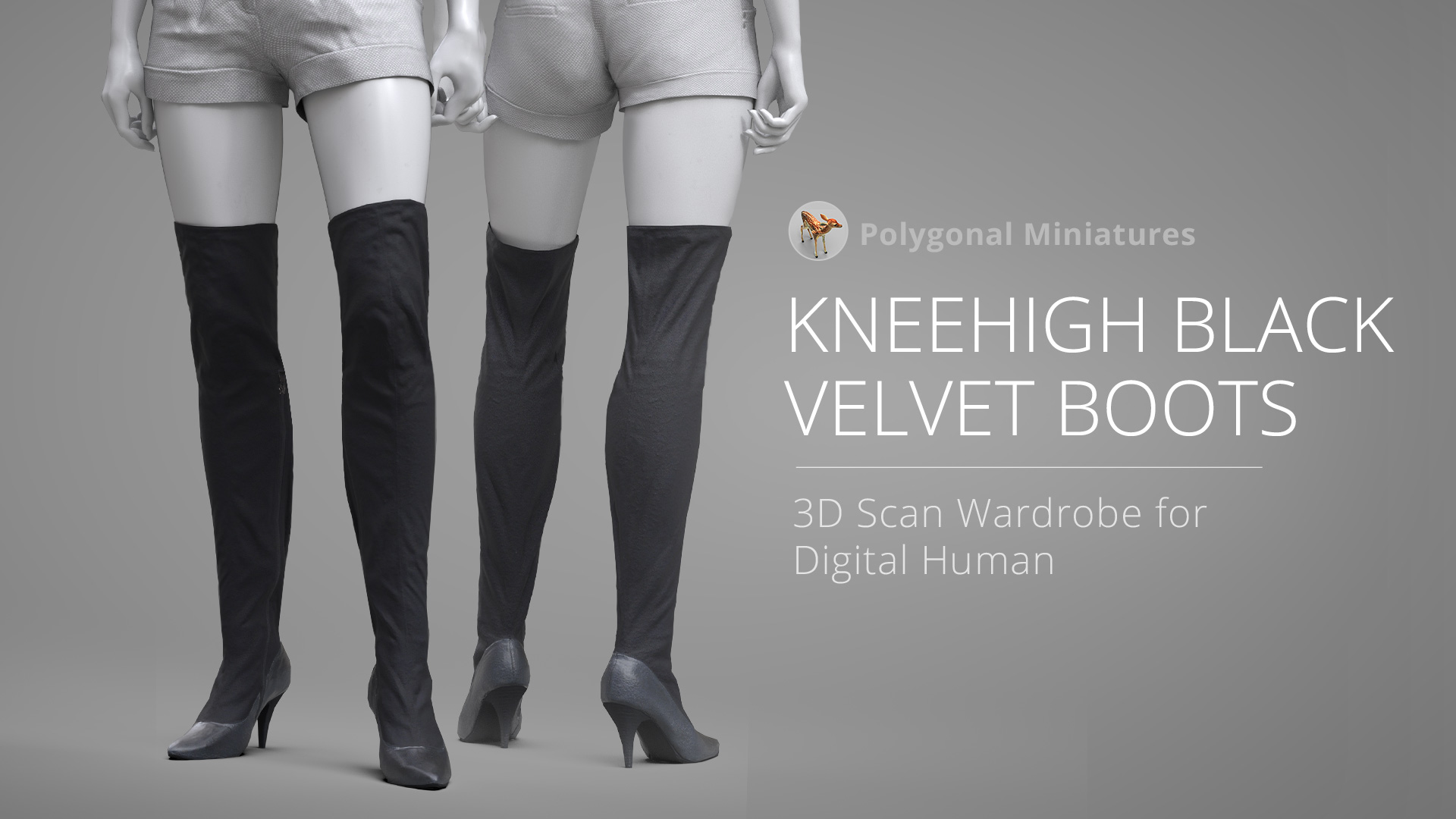 Kneehigh Black Velvet Boots