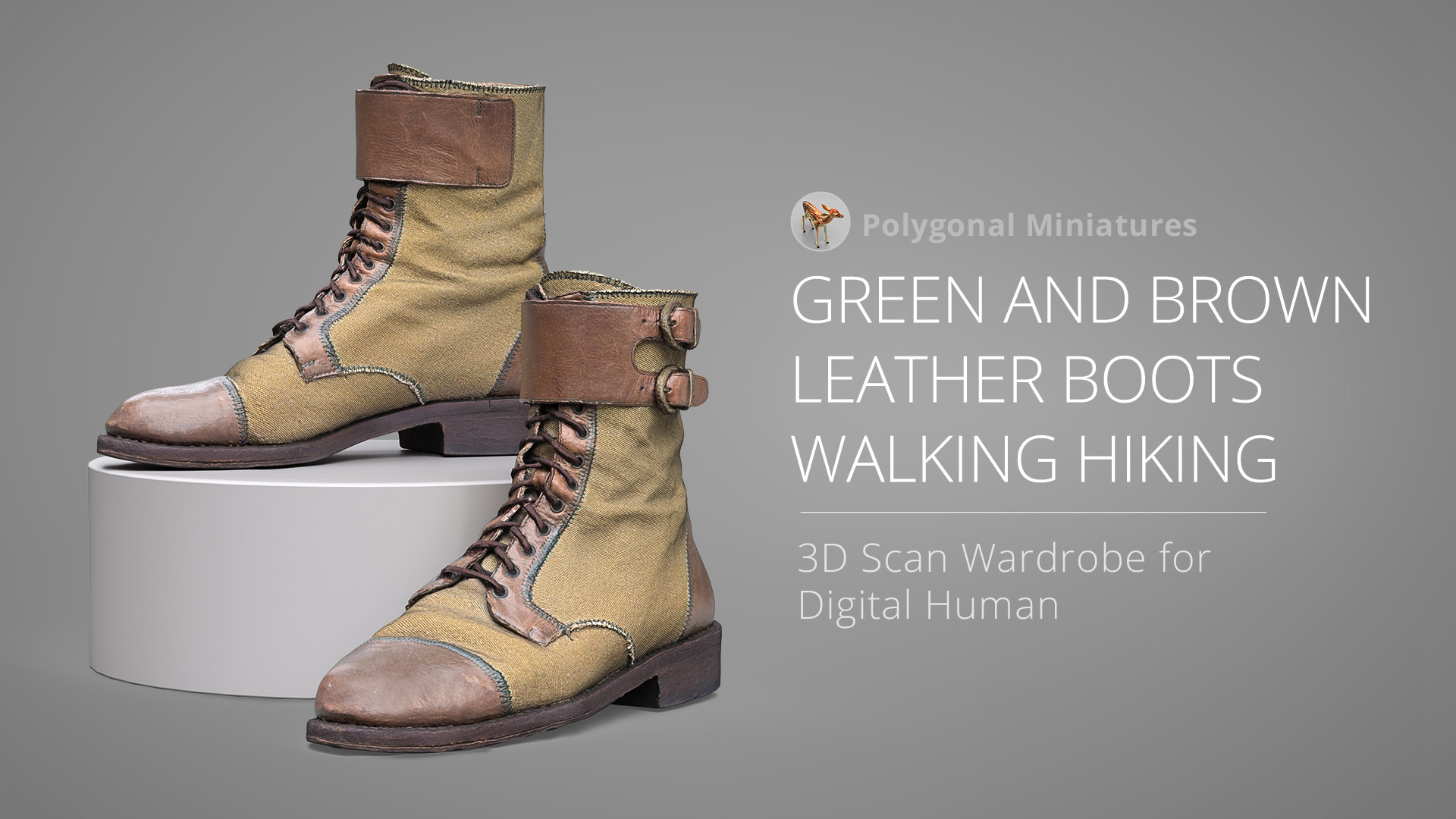 Green and Brown Leather Boots Walking Hiking
