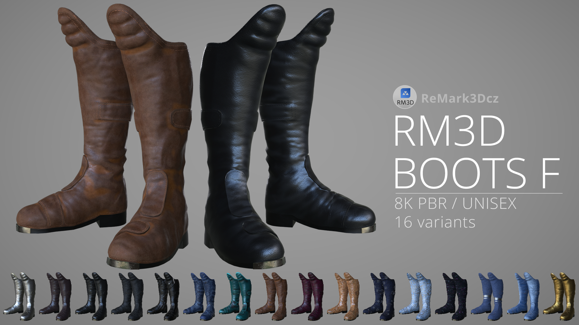 RM3D Boots Futuristic (8K, 16 variants)