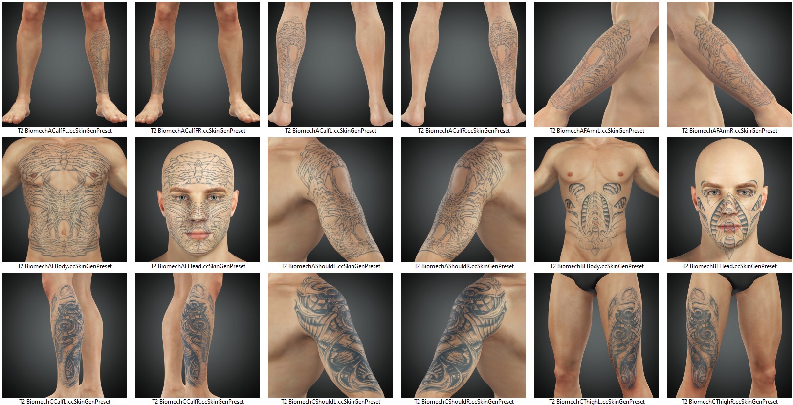 RM3D Tattoo 2 (168 variants) - Character Creator/Skin - Reallusion
