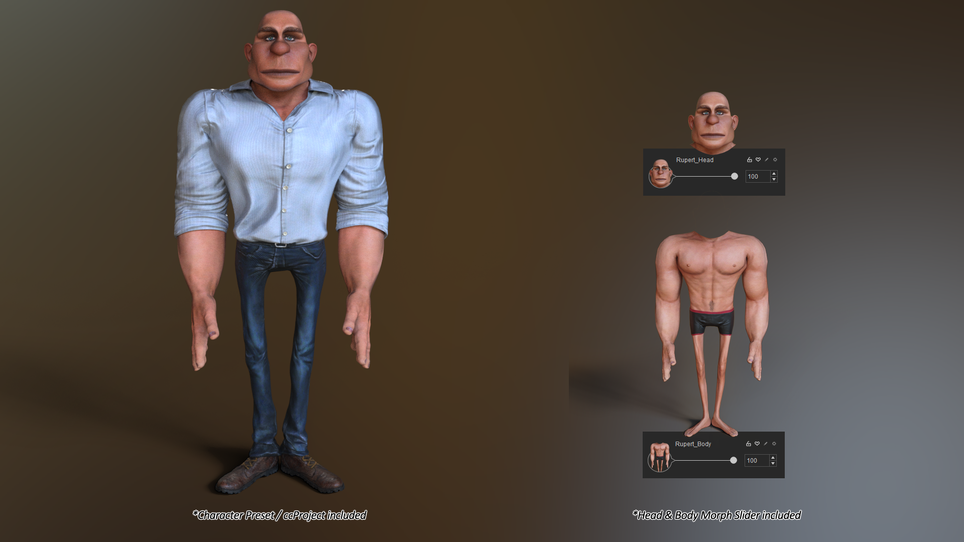 CC3 Stylized Exaggerated Morphs - Males Vol.1 - Character Creator/Combo ...