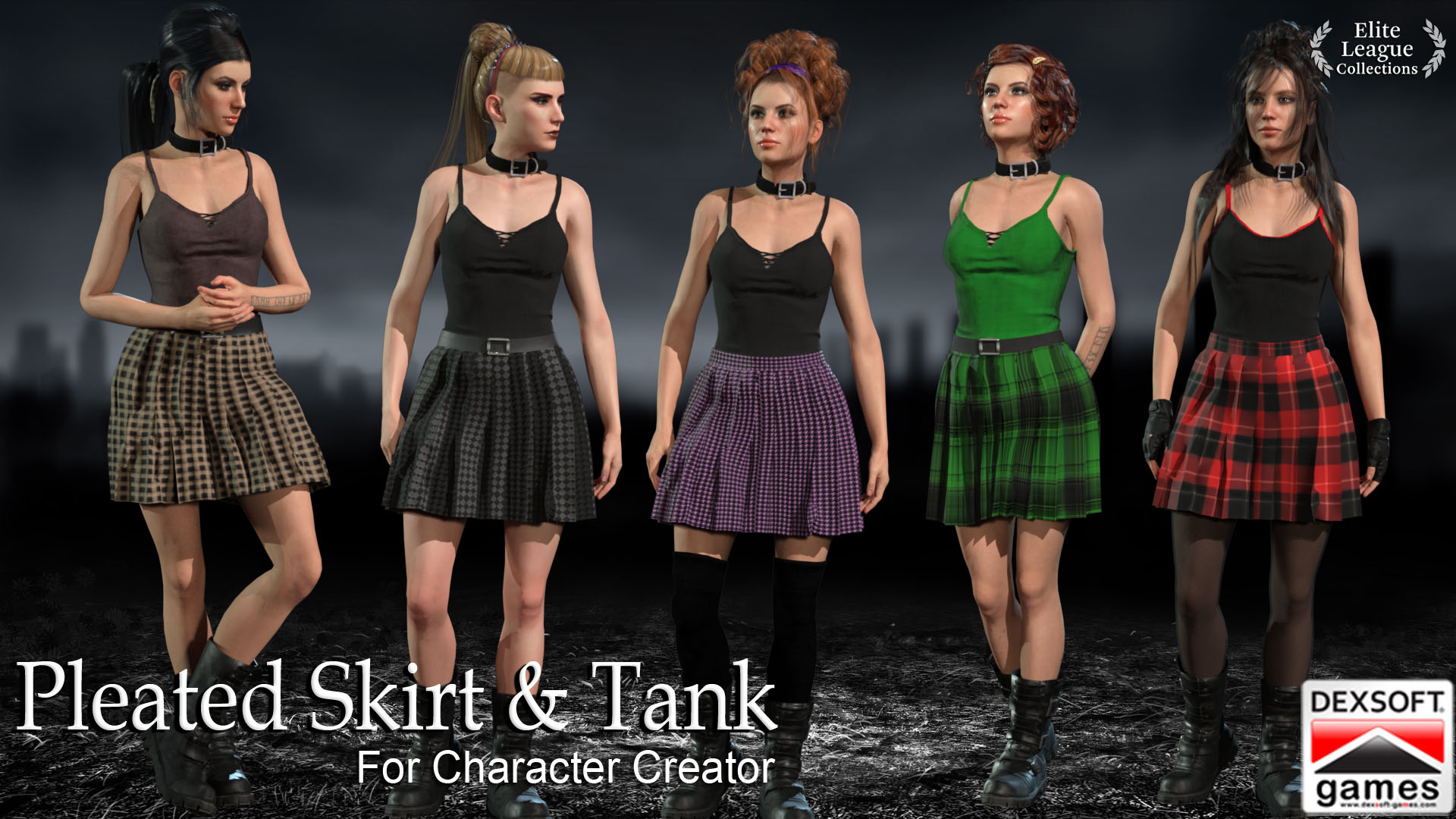 Pleated Short Skirt & Tank