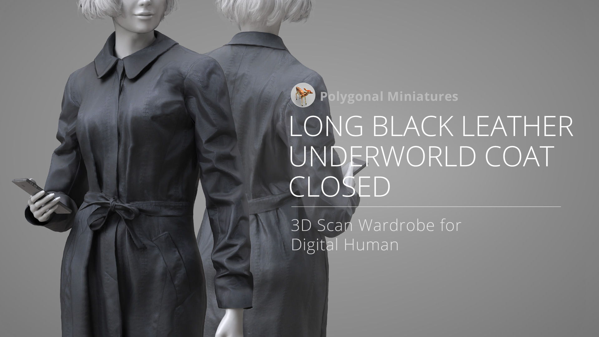 Long Black Leather Underworld Coat Closed