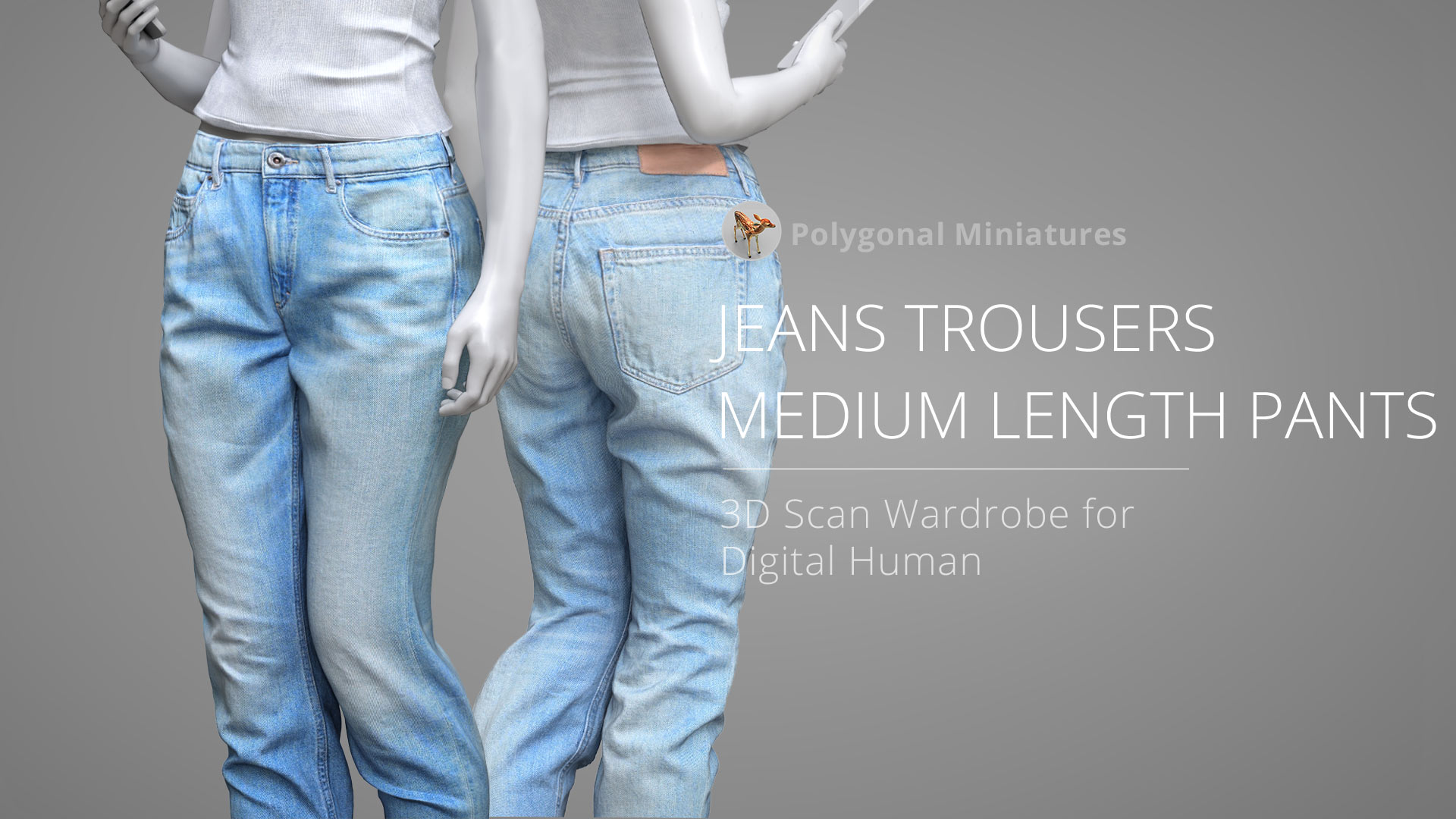 Jeans Trousers Medium Length Pants