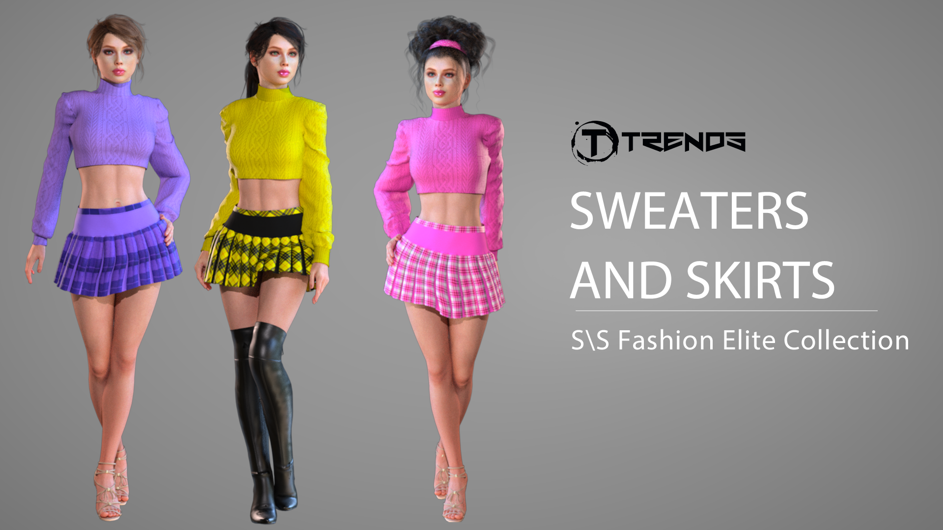 Crop Sweaters & Pleated Skirts