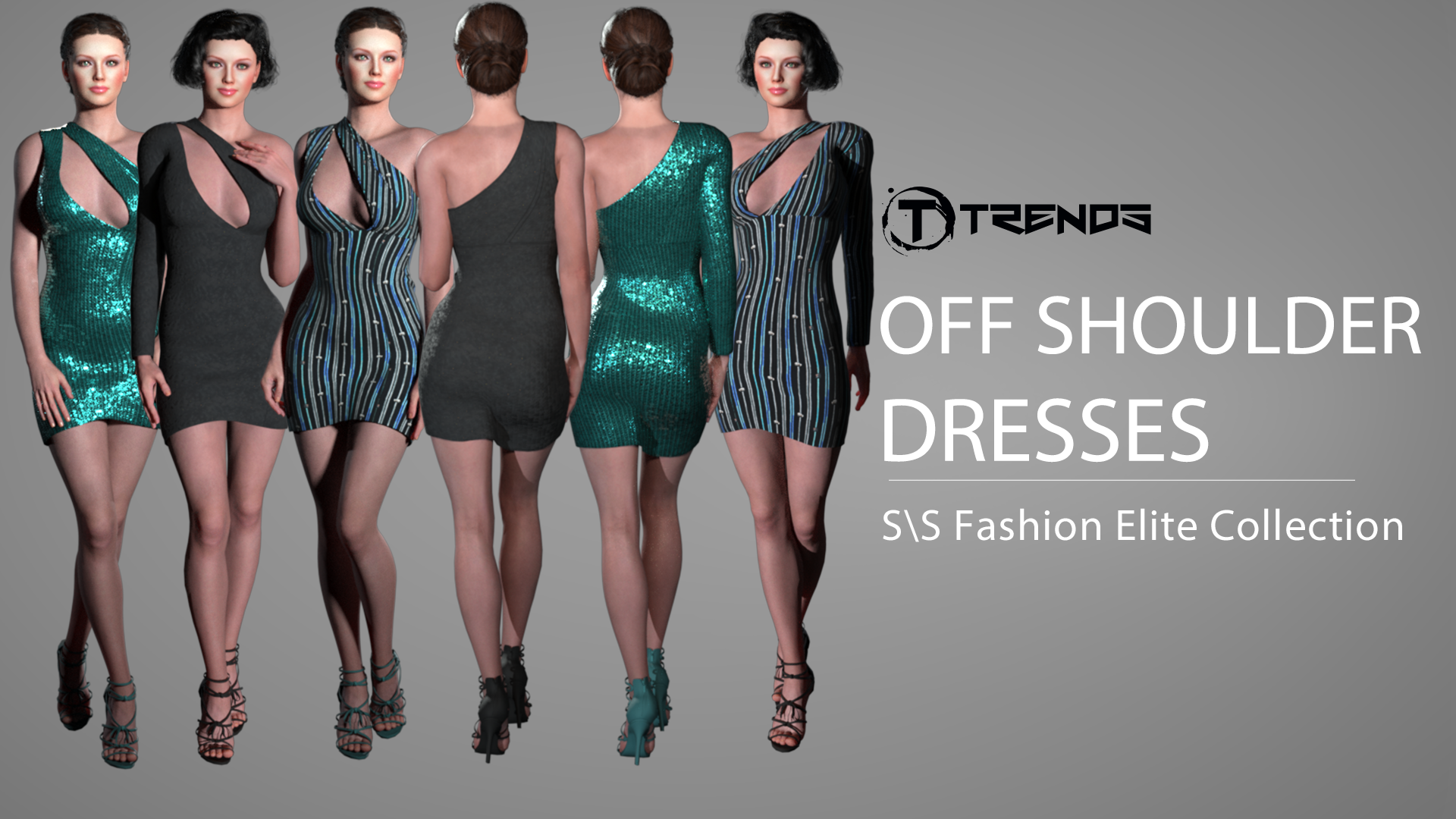 sims 4 off shoulder dress Metal Embellishment Off Shoulder High Slit Gown at The Sims 4 Nexus