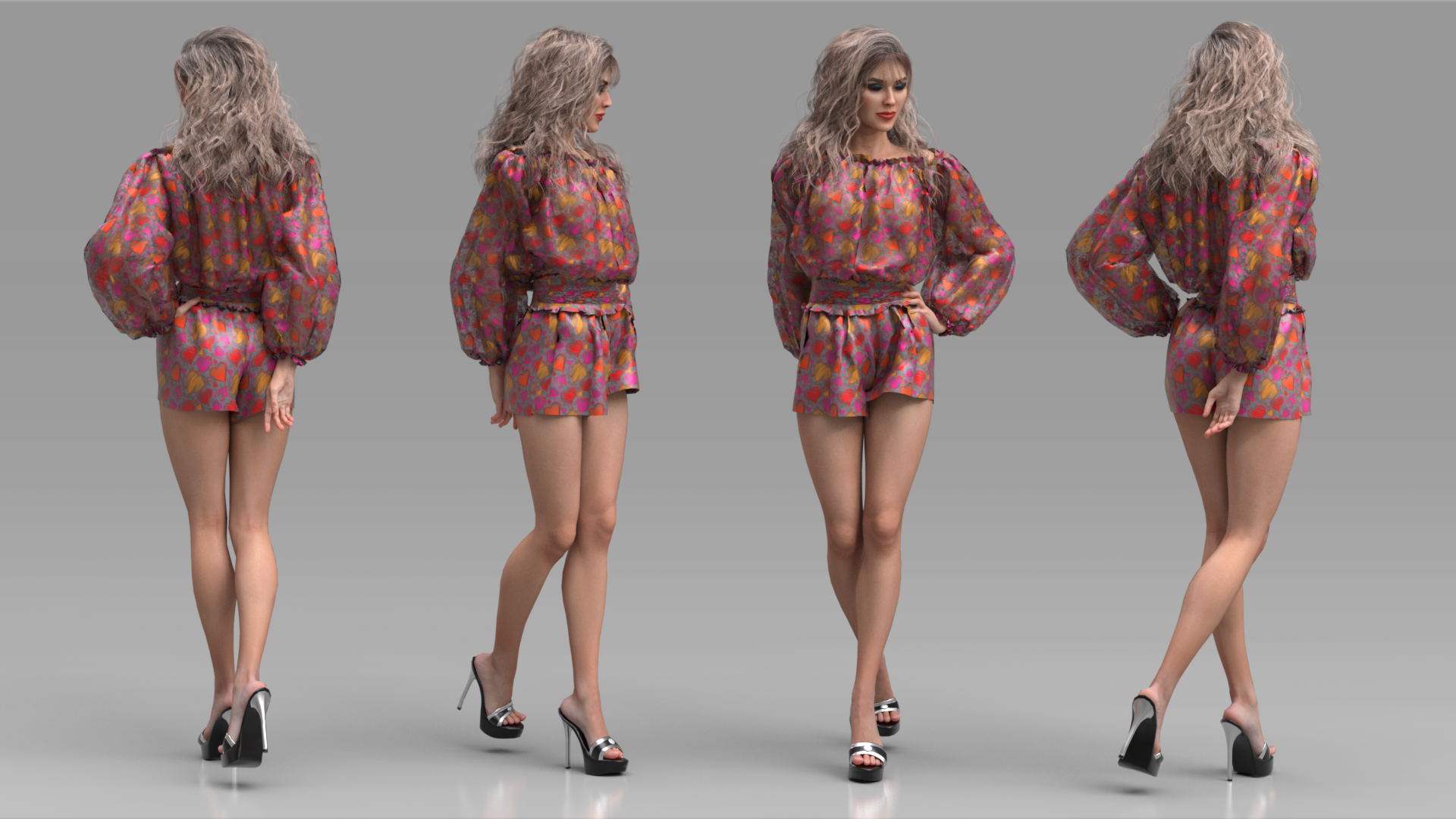 Fem Character Rompers Off Shoulder Romper - Character Creator/Outfit - Reallusion Content Store