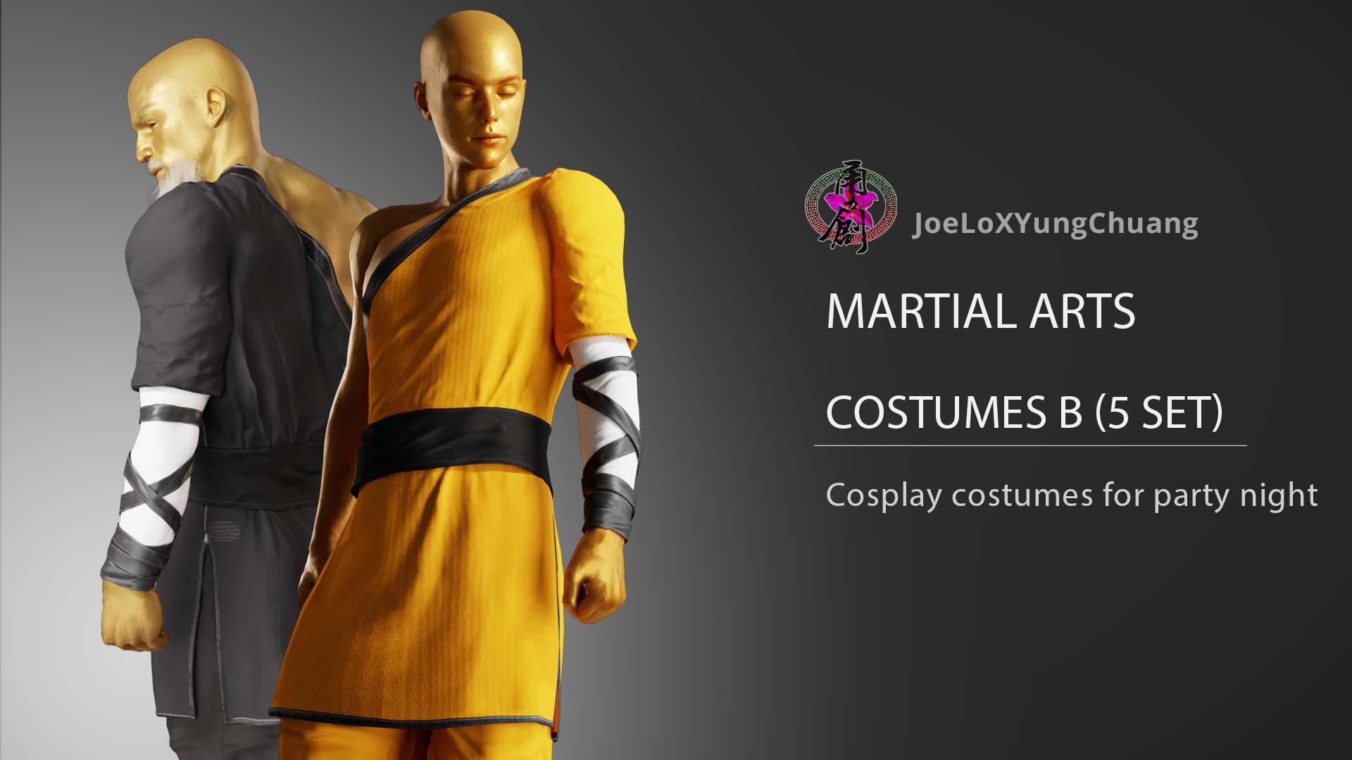 Martial Art Costume B 5 Set Character Creator/Outfit Reallusion
