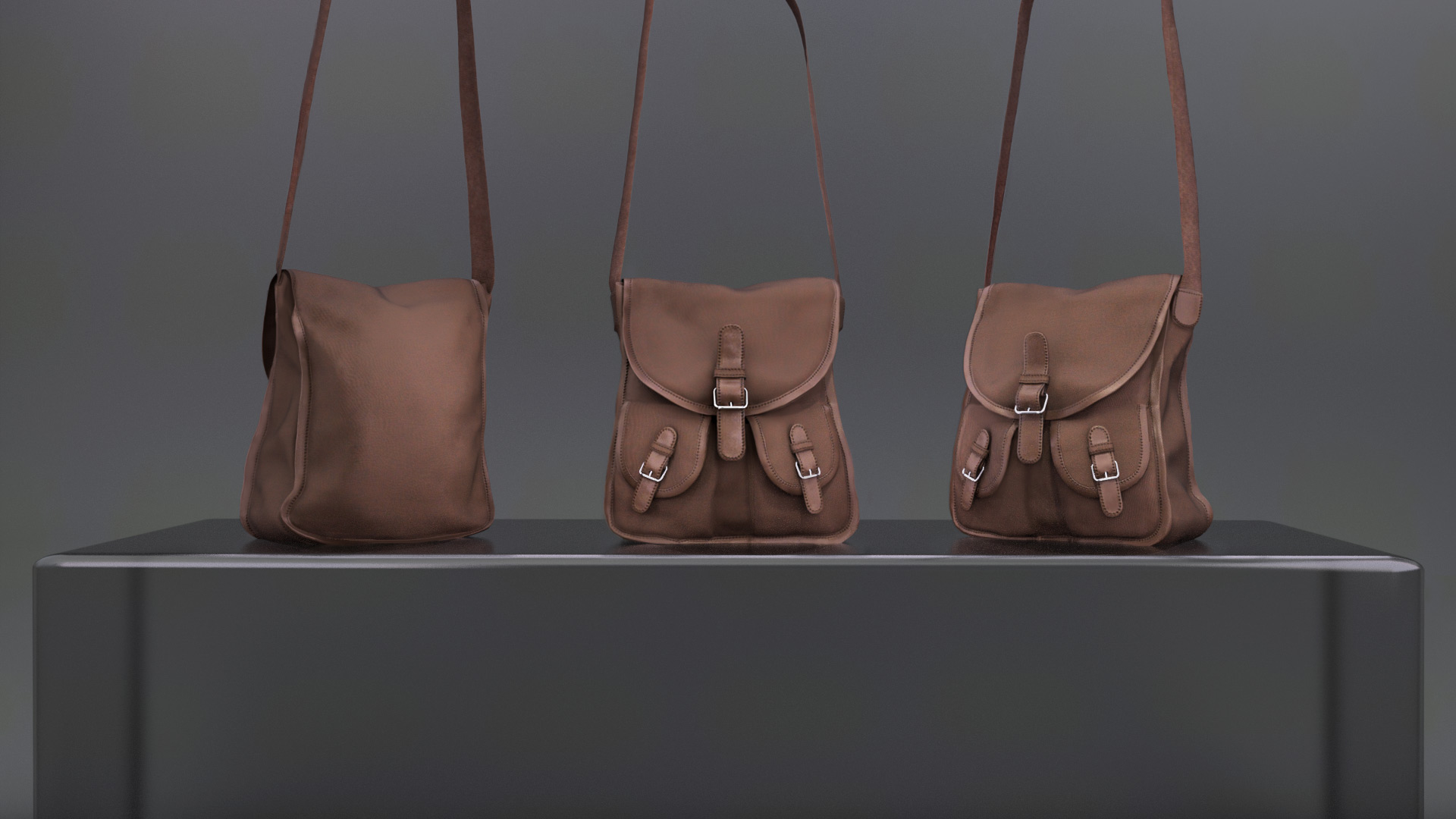 Triple Buckle Canvas Bag Character Creator/Accessory Reallusion