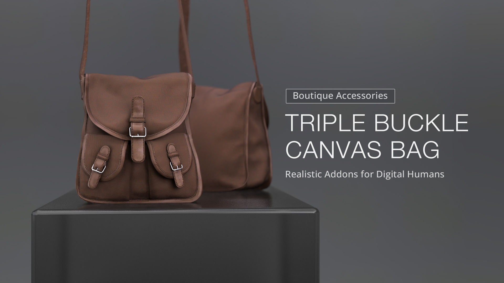 Triple Buckle Canvas Bag Character Creator/Accessory Reallusion
