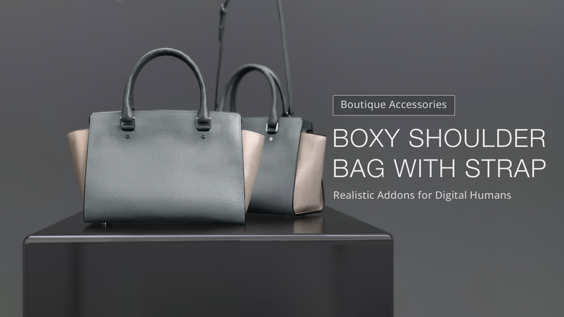 Boxy Shoulder Bag with Strap