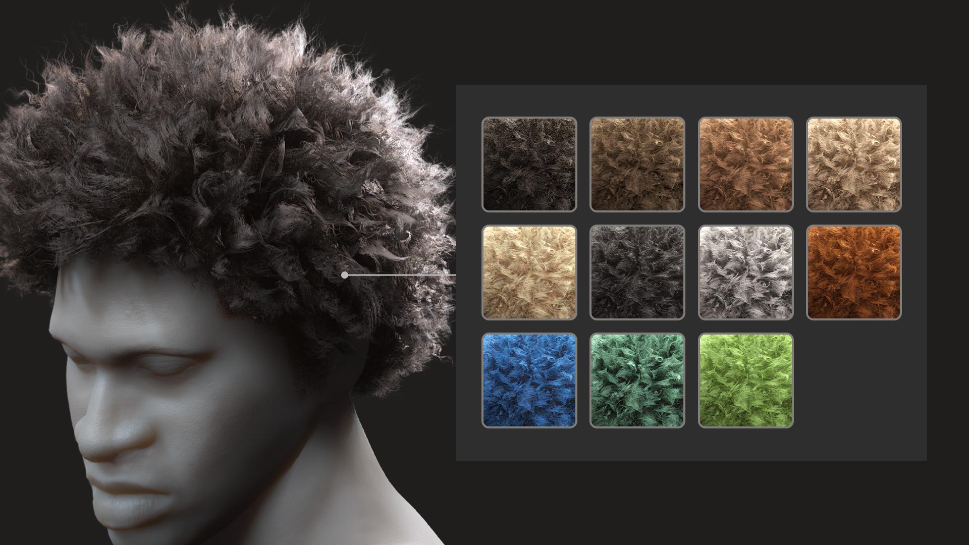 Medium Afro Hair - Character Creator/Hair - Reallusion Content Store