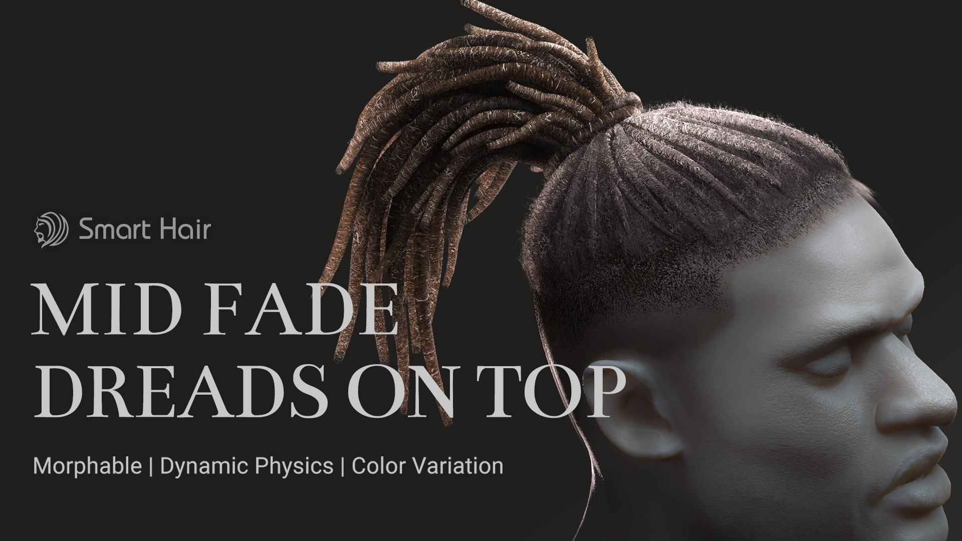 Mid Fade Dreads on Top Hair