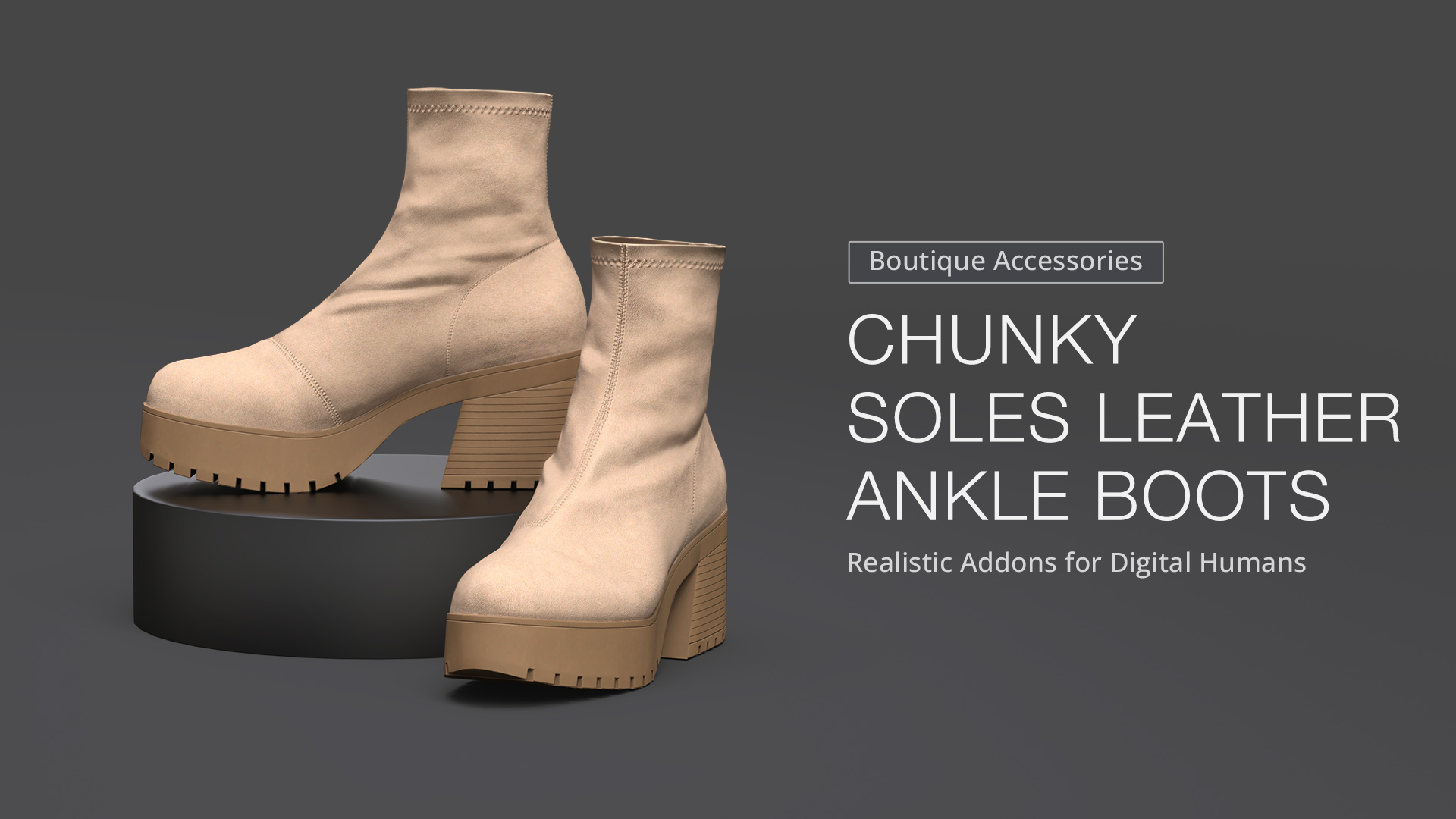 Chunky Soles Leather Ankle Boots